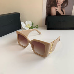 Gold Accent Beige Sunglasses
