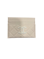 White Quilted Cardholder