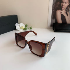 Gold Accent Brown Sunglasses