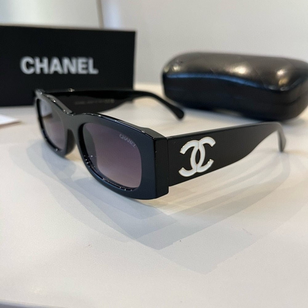 White Detail Black Sunglasses