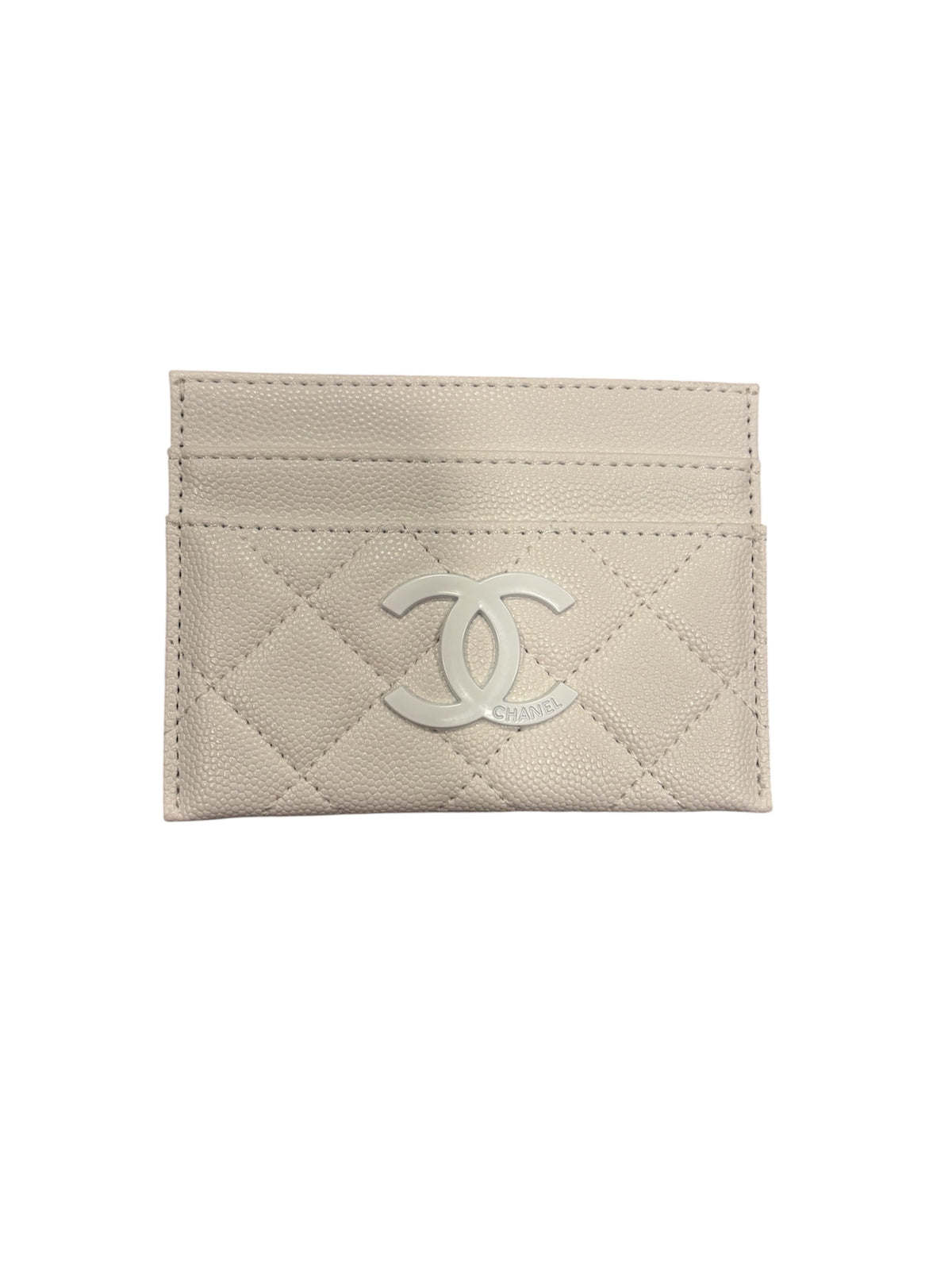 White Quilted Cardholder