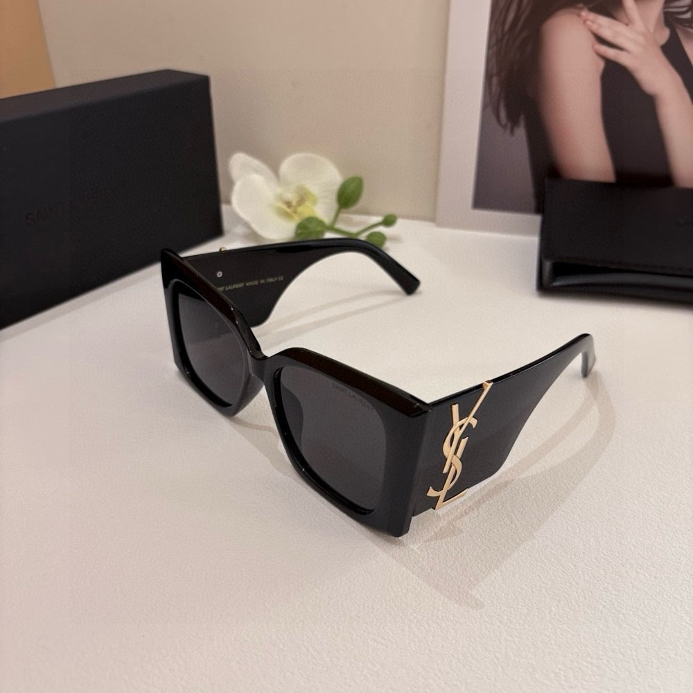 Gold Accent Black Sunglasses