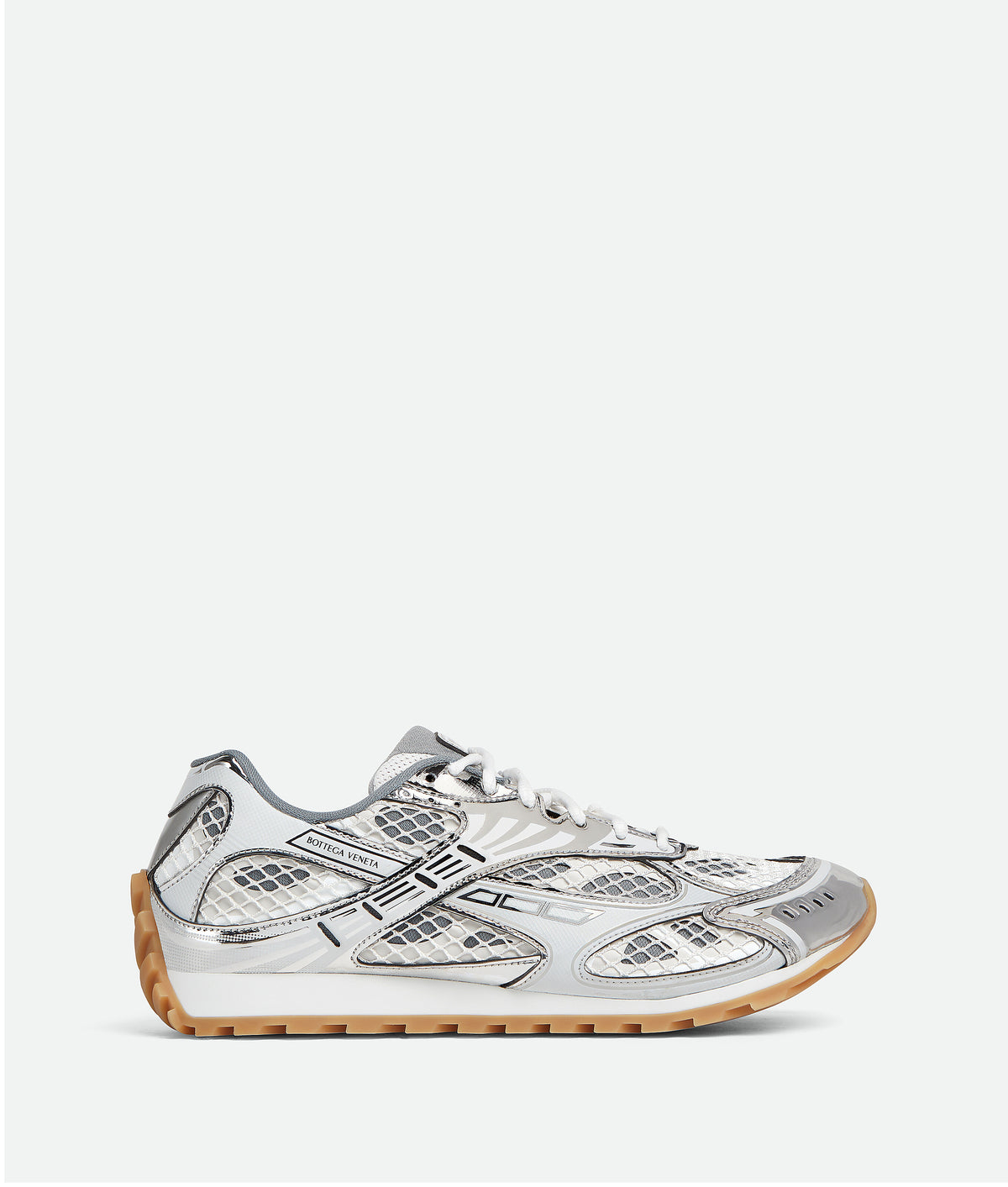 Metallic Track Sneakers – Silver