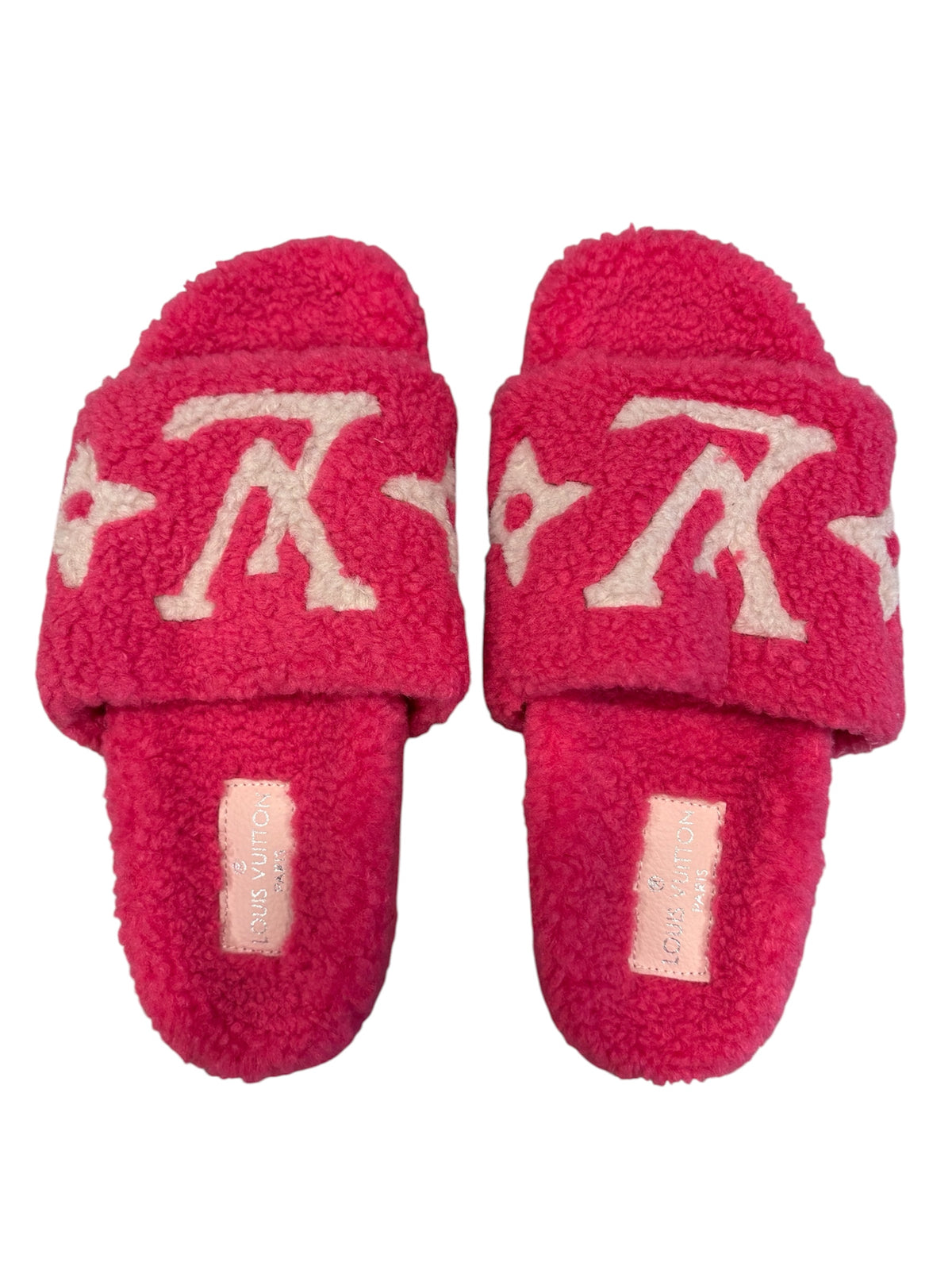 Pink plush slides