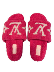 Pink plush slides