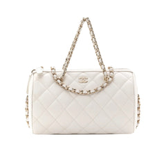 The Bella Quilted Bag (White)(Size 20cm)