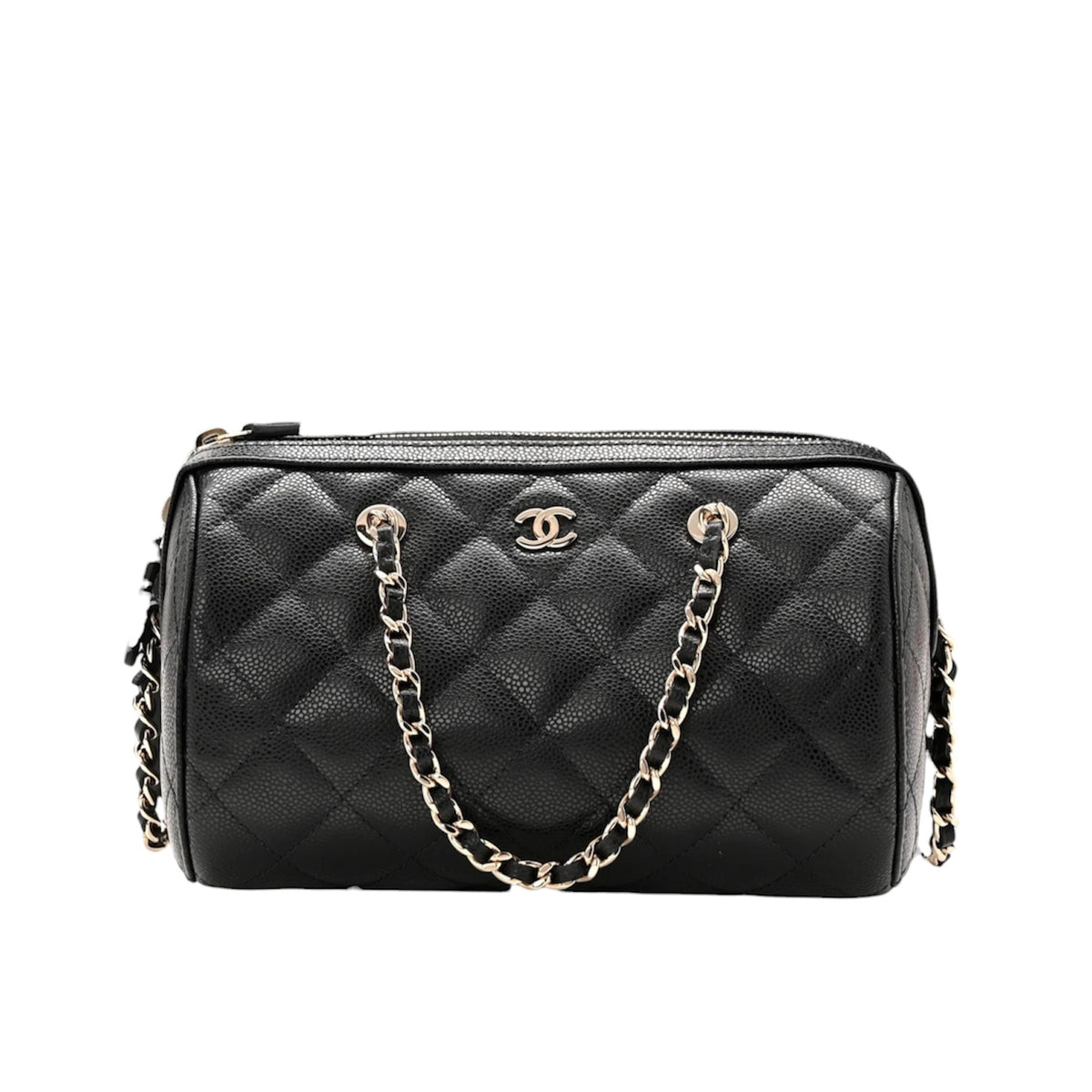 The Bella Quilted Bag (Black)(Size 20cm)